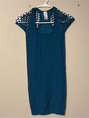M U.S.A Dark Teal Bodycon Dress